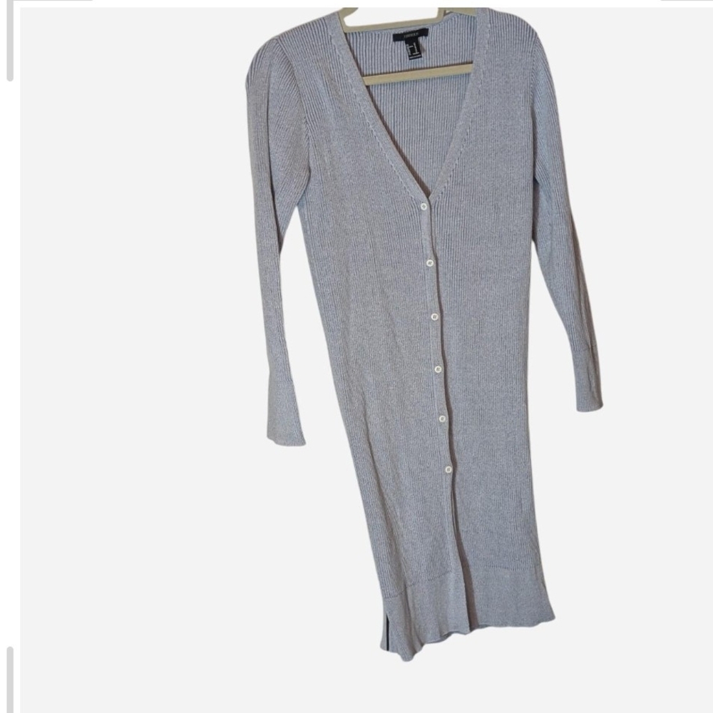 Pre-owned Forever 21 Light Gray Long Sleeve Dress